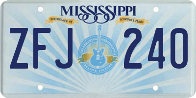 MS license plate ZFJ240