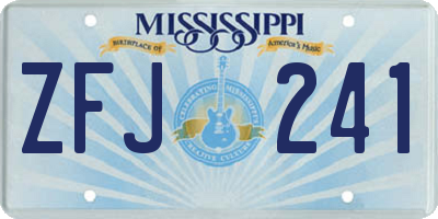 MS license plate ZFJ241