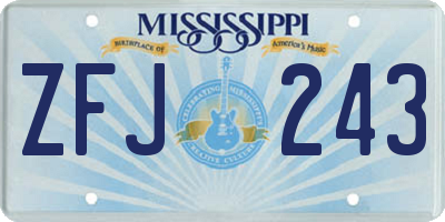 MS license plate ZFJ243