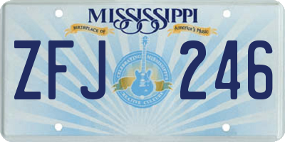 MS license plate ZFJ246