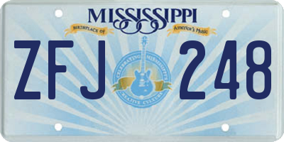 MS license plate ZFJ248