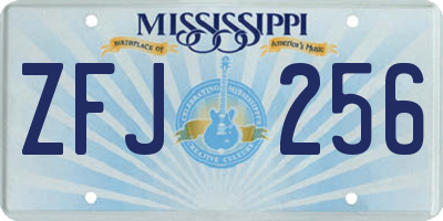 MS license plate ZFJ256