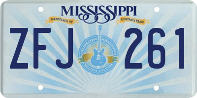 MS license plate ZFJ261