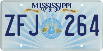 MS license plate ZFJ264