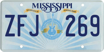 MS license plate ZFJ269