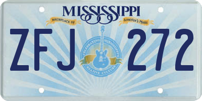 MS license plate ZFJ272