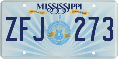 MS license plate ZFJ273