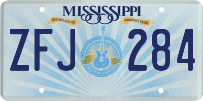 MS license plate ZFJ284