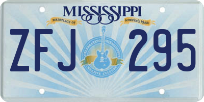 MS license plate ZFJ295