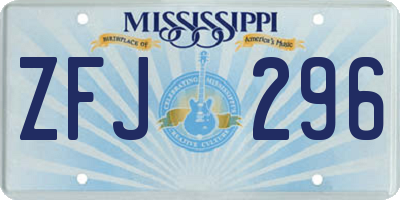MS license plate ZFJ296