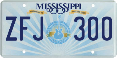 MS license plate ZFJ300