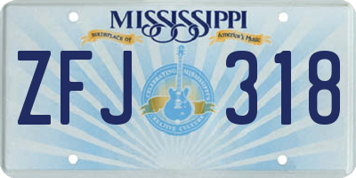 MS license plate ZFJ318