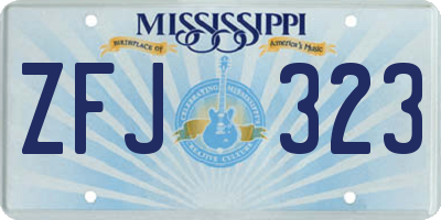 MS license plate ZFJ323