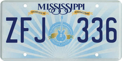 MS license plate ZFJ336