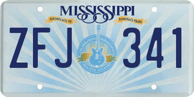 MS license plate ZFJ341