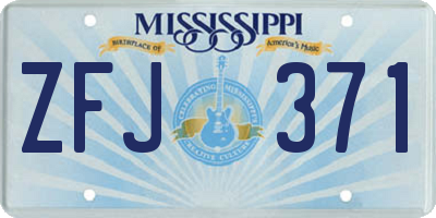 MS license plate ZFJ371