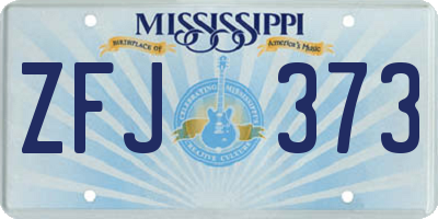 MS license plate ZFJ373