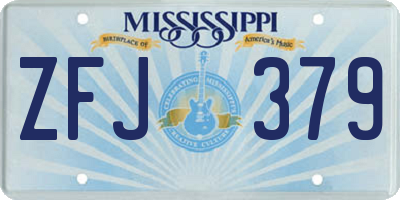 MS license plate ZFJ379