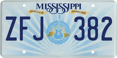 MS license plate ZFJ382