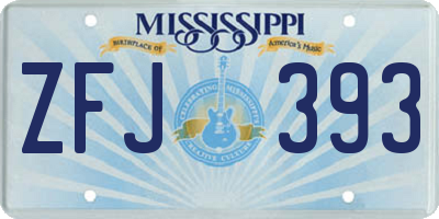 MS license plate ZFJ393