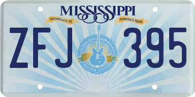 MS license plate ZFJ395