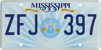 MS license plate ZFJ397