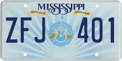 MS license plate ZFJ401