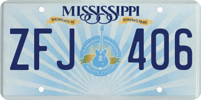 MS license plate ZFJ406