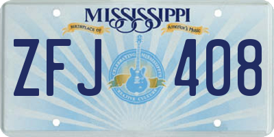 MS license plate ZFJ408