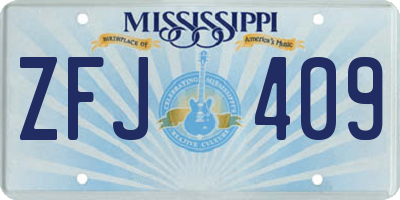 MS license plate ZFJ409