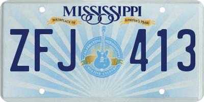 MS license plate ZFJ413