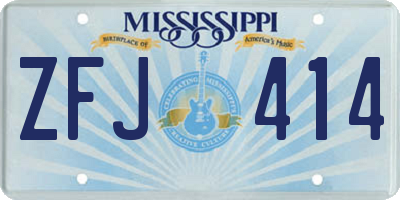MS license plate ZFJ414