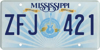 MS license plate ZFJ421