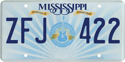 MS license plate ZFJ422
