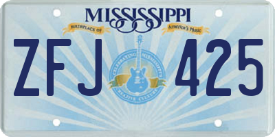 MS license plate ZFJ425