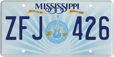 MS license plate ZFJ426