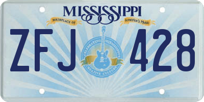 MS license plate ZFJ428