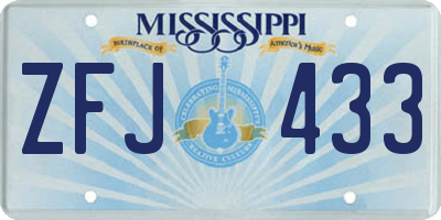 MS license plate ZFJ433