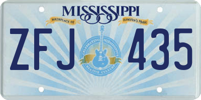 MS license plate ZFJ435