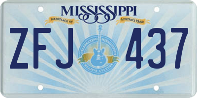 MS license plate ZFJ437