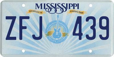 MS license plate ZFJ439