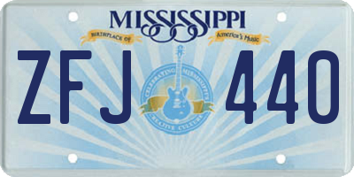 MS license plate ZFJ440