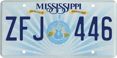 MS license plate ZFJ446
