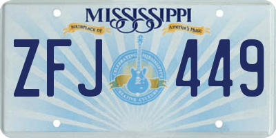 MS license plate ZFJ449