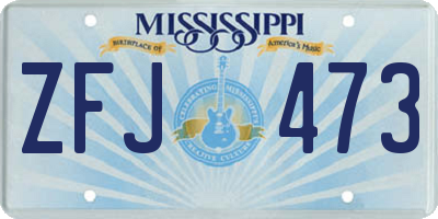 MS license plate ZFJ473