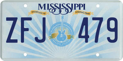 MS license plate ZFJ479