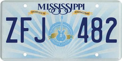MS license plate ZFJ482