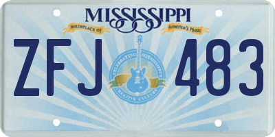 MS license plate ZFJ483
