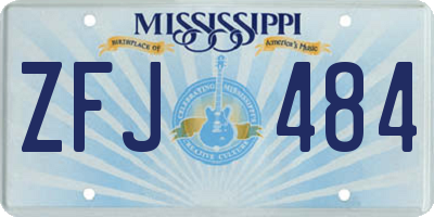 MS license plate ZFJ484