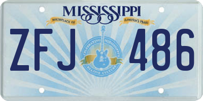 MS license plate ZFJ486